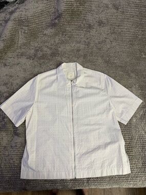 Givenchy White Logo-Embroidered Shirt with Tonal Geometric Jacquard